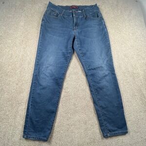 One Jeans Womens Size 14 Medium Wash Straight Leg Stretch Denim Blue Jeans